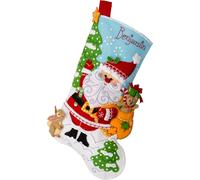 Bucilla, 89740E Kit de fabrication de chaussettes en feutre Motif Père Noël rétro 45,7 cm