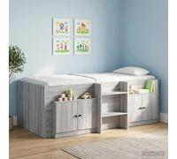 Bucmath Armoire de Rangement pour lit Mezzanine 2 pièces Sonoma Gris, Bois d ingénierie, 66 x 35 x 48 cm, Portes avec poignées, placée sous lit ou en unité indépendante, optimise l Espace