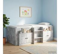 Bucmath Armoire de Rangement pour lit Mezzanine en Bois d’ingénierie Gris béton 66 x 35 x 48 cm, 2 pièces avec Porte et poignées, Rangement sous lit pour Chambre d’Enfant