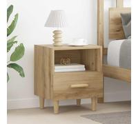 Bucmath Cabinet de Chevet 2 pc chêne Artisanal en Bois d ingénierie, tiroir Rangement et étagère, Table Chevet compacte pour Chambre lit Salon Bureau entrée dortoir Nuit, Support Lampe et Livre