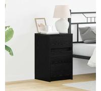 Bucmath Cabinet de Chevet chêne Noir en Bois d'ingénierie, 38 x 34 x 61 cm, 3 tiroirs, Table Chevet Chambre lit Salon Bureau entrée, Rangement Compact pour Lampe, réveil et Livre