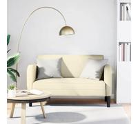 Bucmath Canapé Causeuse crème en Similicuir 110 cm Largeur Assise 124 x 67 x 70 cm Structure Robuste pour Salon séjour Chambre Design scandinave Moderne Confortable