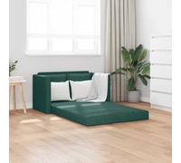 Bucmath Canapé-lit 2 en 1 Vert foncé en Tissu 112x174x55 cm Convertible en lit Double, canapé modulable pour Salon séjour Bureau Studio, Structure métal Robuste, Coussins rembourrés Confortables