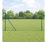 Bucmath Clôture à chaîne, 10 x 1,5 m, en acier, vert, résistante aux intempéries, à la corrosion, durable, pour jardin, terrasse, cour, brise-vue et délimitation en extérieur