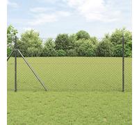 Bucmath Clôture à chaîne, 10 x 1 m, en acier gris, résistante aux intempéries, durable, inoxydable, pour jardin, terrasse, balcon, brise-vue limite, coupe-vent, clôture sûre avec kit de montage