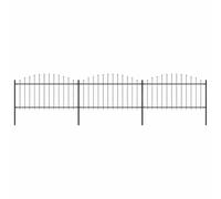 Bucmath Clôture de jardin avec pointes en acier - 504 x 150 cm - Noir - Clôture brise-vue stable pour terrains et jardins - Résistant aux intempéries - Durable - Montage facile - Intimité et sécurité