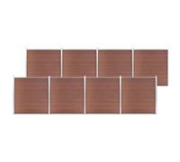Bucmath Clôture de jardin WPC - 1391 x 186 cm - Marron - Clôture composite en bois et plastique avec poteaux et tiges en aluminium - Pour l'intimité du jardin, terrasse, balcon, clôture brise-vue