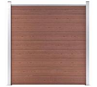 Bucmath Clôture de jardin WPC - 180 x 186 cm - Marron - Kit composite bois et plastique durable - Pour l'intimité et la sécurité dans le jardin, la terrasse, le balcon - Avec poteaux