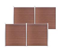 Bucmath Clôture de jardin WPC - 699 x 186 cm - Marron - Composite de bois et plastique - Éléments de clôture pour l'intimité et la sécurité dans le jardin, la terrasse