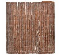 Bucmath Clôture d'écorce marron 100 x 600 cm avec design à lattes, résistante aux intempéries, durable, pliable, pour jardin, terrasse, balcon, parcelle, brise-vue et délimitation en extérieur
