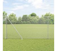 Bucmath Clôture en fil galvanisé 10 x 1,5 m avec piquets en acier robuste, résistant aux intempéries pour jardin, terrasse, terrain, avec poteaux, brise-vue, clôture de sécurité, facile à installer