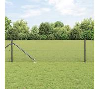 Bucmath Clôture métallique soudée avec piquets - 100 x 0,8 m - Grise - Résistant aux intempéries - Robuste - Pour jardin, terrasse, terrain, intimité et sécurité - Montage facile - Kit de clôture en