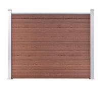 Bucmath Clôture WPC - 180 x 146 cm - Marron - Brise-vue - Clôture de jardin en bois et plastique composite - Résistant aux intempéries - Durable - Avec kit de montage pour terrasse, balcon et terrain