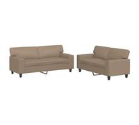 Bucmath Ensemble canapés 2 pièces Cappuccino Similicuir 120-140 cm Robustes Confortables avec Coussins pour Salon séjour Bureau Style scandinave Moderne Vintage