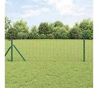 Bucmath Euroclôture verte 0,4 x 10 m en fer enduit de PVC pour brise-vue jardin, terrasse, balcon avec kit de construction stable en WPC, durable, résistant à l'eau, montage facile