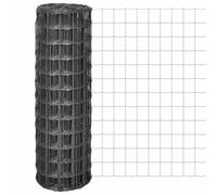 Bucmath Eurozaun Clôture en acier de 10 m de long et 1,2 m de hauteur Gris avec revêtement en PVC Résistant aux intempéries Protection contre la rouille Idéal pour le jardin, les terrains