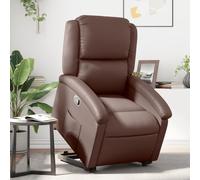 Bucmath Fauteuil relax avec aide à se lever - Marron - En cuir synthétique - Électrique - Fonction de couchage manuelle - Expérience d'assise confortable - Construction stable pour salon, chambre à