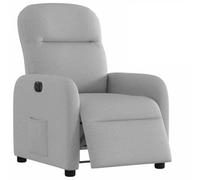 Bucmath Fauteuil relax électrique en tissu gris nuage, fauteuil TV réglable avec moteur, rembourrage doux, poche latérale, sensation d'assise confortable pour salon, chambre à coucher