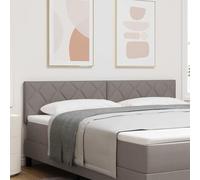 Bucmath Tête de lit en tissu taupe avec bandes lumineuses LED, 180 cm, design bloc diamant, tête de lit capitonnée moderne, cadre en bois, montage mural possible, pour chambre à coucher