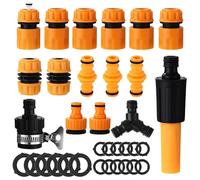 BUCOMTU 16 pièces Le Set de tuyaux d'arrosage pour Gardena, Raccord de Tuyau 1/2 Pouce, Accouplement pour Gardena Set de Raccords de Tuyaux 1/2 Pouce Gardena - Accouplement et Raccordement