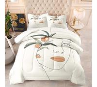 BUCROS Housse de couette simple blanc fille gens 280x260 CM arure de Lit Personne aveHousse de Couette en Microfibre et Taies d'oreiller, 3D Imprimé Ensemble de Literie pour Adulte Enfant Filles Garc