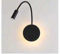 Budbuddy 3W+8W LED Lampe De Chevet Noir Applique Liseuse Applique De Chevet Pour Lire LED Lampe De Lecture De Cygne Flexible Moderne Liseuse Murale Chambre Avec Interrupteur 3000K