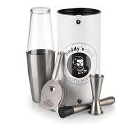 Buddy´s Bar - Boston Bar-Set, 700 ML, Boston Cocktail-Shaker, Bar-Mesure, Pilon, Crépine, Coffre-Fort, Coffre-Fort Alimentaire, Coffret Bar avec boîte Cadeau, Acier Inoxydable Antique
