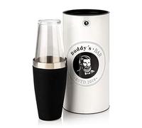 Buddy´s Bar Shaker Boston Shaker 700 ml + verre de 400 ml, qualité alimentaire, passe au lave-vaisselle, shaker à cocktail élégant avec boîte cadeau, noir caoutchouté