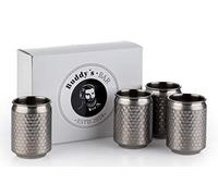 Buddy's Bar - 4 tasses Cocktail Can, Ø 7,5 cm, H : 10,5 cm, 350 ml, tasse en acier inoxydable de haute qualité, cool can, set de 4, acier inoxydable antique martelé