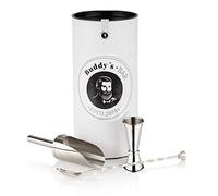 Buddy's Bar - Set Petit Gin-Tonic, Mesure Jigger, cuillère de Bar & Pelle à glaçons, Aspect INOX Brillant, Lavable au Lave-Vaisselle, Set de Boissons Longues avec boîte Cadeau