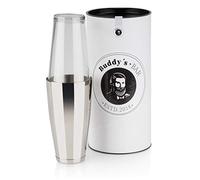 Buddy's Bar - Shaker à Cocktail Boston, Acier Inoxydable Brillant 700ml + Verre 400ml, Salubre pour Les Aliments et Lavable au Lave-Vaisselle, Shaker Noble avec Boîte Cadeau