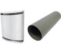 Buderus Lüfter-Rohbauset LRE160W mit Metall-Außenhaube, weiss - 7735600373