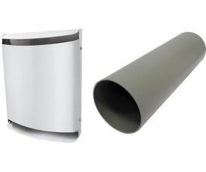 Buderus Lüfter-Rohbauset LRE160W mit Metall-Außenhaube, weiss - 7735600373