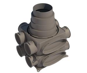 Buderus VK125-2V Verteiler 2-lagig vertikal 2-lagig, vertikal für Rund-u.Flachkanals. - 7738100820