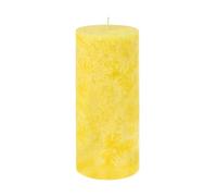 Bütic GmbH Bougies piliers colorées dans la masse, bougies en stéarine de 64 mm de diamètre, couleur : jaune, dimensions : 135 mm de haut