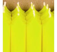 Bütic GmbH Lot de 2 bougies à tige néon colorées 180 mm x Ø 22 mm - Bougies hautement nettoyées, durée de combustion 8 h, sans odeur, faible suie avec combustion sans résidu, couleur : jaune fluo