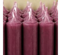 Bütic GmbH Lot de 4 bougies à tige colorées 100 mm x Ø 22 mm, bougies hautement purifiées, durée de combustion 4 h, inodores, faible suie avec combustion sans résidu, couleur : aubergine