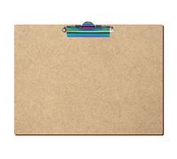 Bütic Porte-bloc en bois MDF/HDF Forme standard A3 A4 A5 A6 Format A4 paysage Pince : pince à dents arc-en-ciel