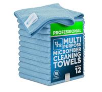 Buff Pro - Lot de 12 chiffons de nettoyage multi-surfaces en microfibre, 30,5 x 30,5 cm (10 couleurs au choix)
