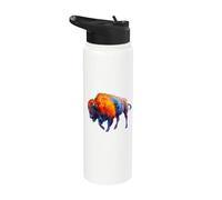 Buffalo Bison American Western Colorful Wild Life Gift Stainless Steel Insulated Water Bottle