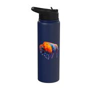 Buffalo Bison American Western Colorful Wild Life Gift Stainless Steel Insulated Water Bottle