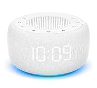 BUFFBEE Radio-réveil pour la Chambre - Son de Haute qualité pour la Radio, 4 tonalités d'alarme, lumière Nocturne 7 Couleurs, Affichage Complet avec variateur pour la Table de Chevet (Blanc)