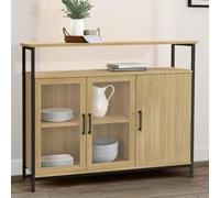 Buffet 100 Cm Detroit 2 Portes Vitrine Avec Placards Design Industriel