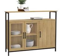 Buffet 100 Cm Detroit 2 Portes Vitrine Avec Placards Design Industriel