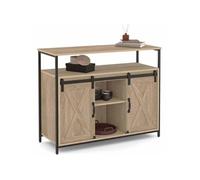 IDMarket - Buffet Quebec 100 cm 2 portes grange coulissantes design industriel