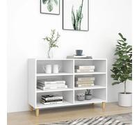 Buffet 103,5 x 35 x 70 cm bois contreplaqué blanc 6 étagères Meuble de rangement scandinave