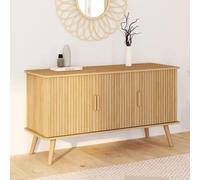 IDMarket - Buffet Juliette 110 cm 3 portes lattes tasseau bois coloris chêne