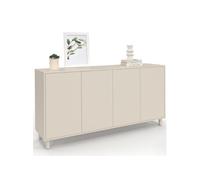 ID MARKET buffet 4 portes 160 cm Moderne bois et beige