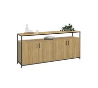 IDMarket Buffet Detroit 160 cm 4 portes Bois et Noir – design industriel
