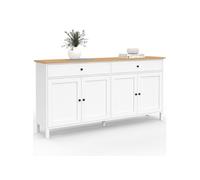 ID MARKET buffet 4 portes et 2 tiroirs 160 cm Moderne bois et blanc